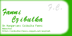 fanni czibulka business card